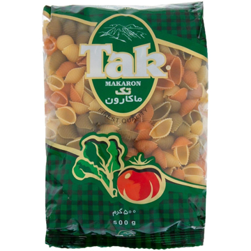 ماکارونی فرمی شلز سبزیجات 500 گرمی تک ماکارون